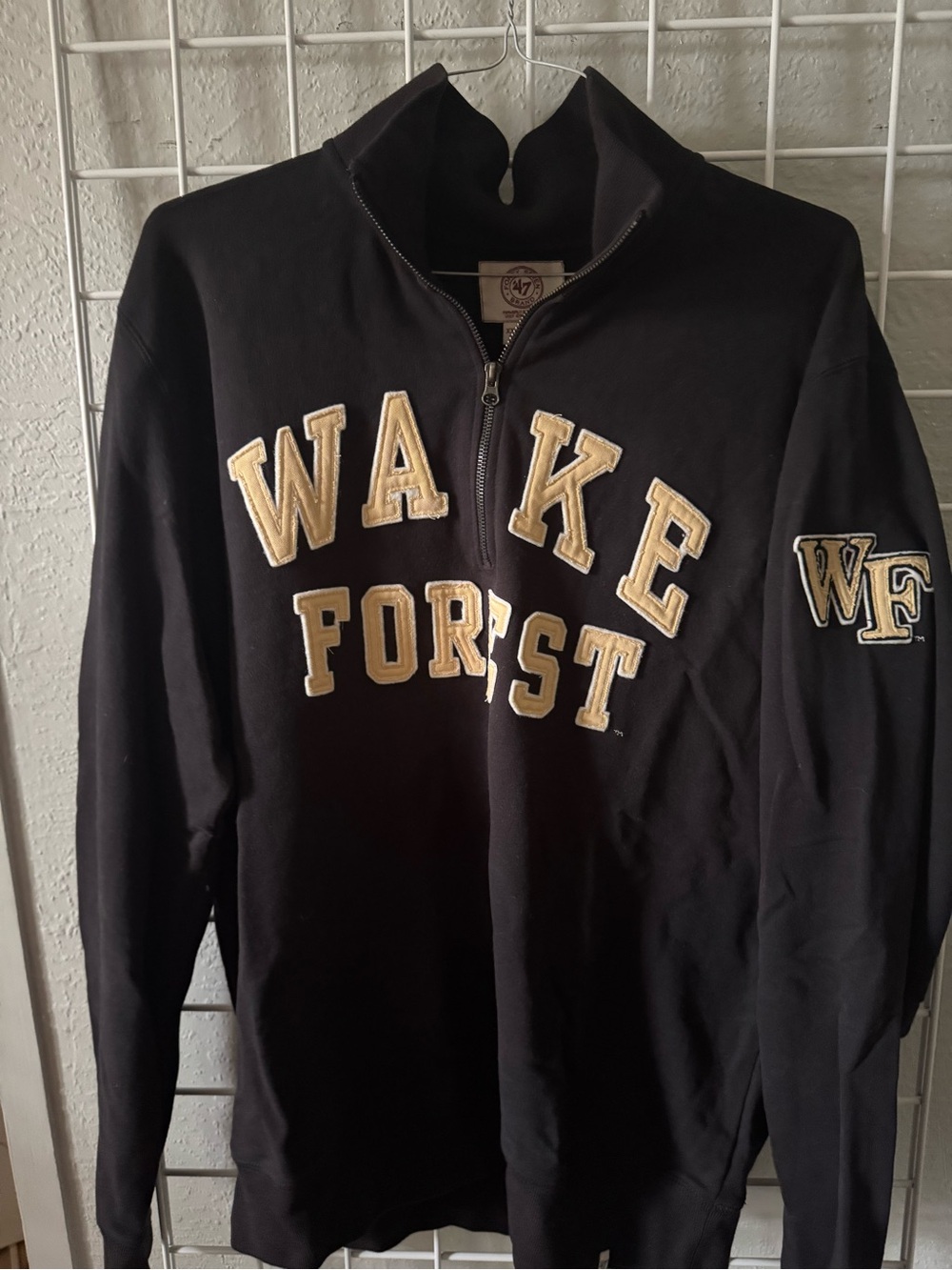 Wake Forest Black Half-Zip Pullover Sweater - Collegiate Logo